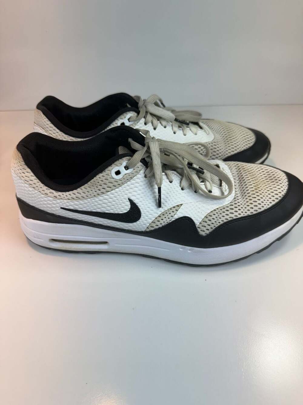 Nike Air Max 1 G Size 11.5 White Black Golf Shoes